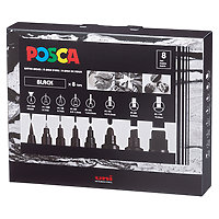POSCA Paint Marker Set, 8-Color PC-3M Fine Glitter Set PX292052000